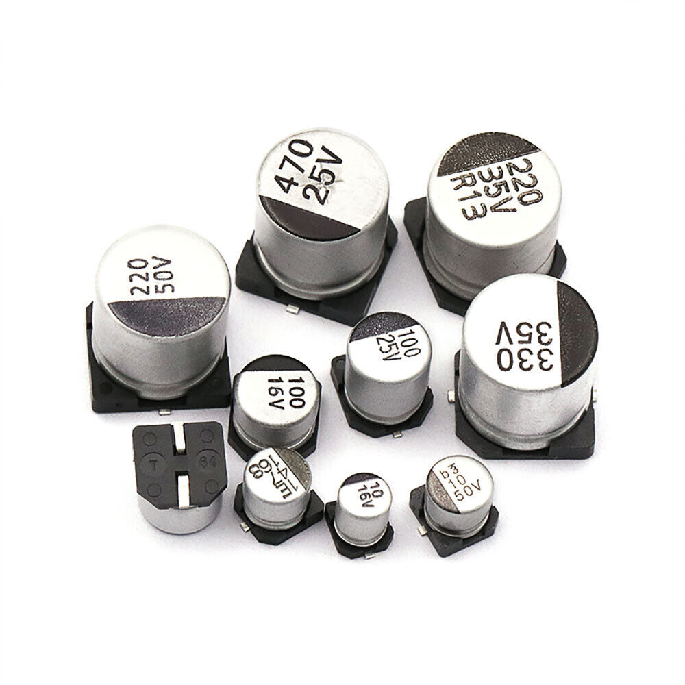 6.3V 10V 16V 25V 35V 50V 100V 400V SMD Aluminum Electrolytic Capacitor 1-1000 UF