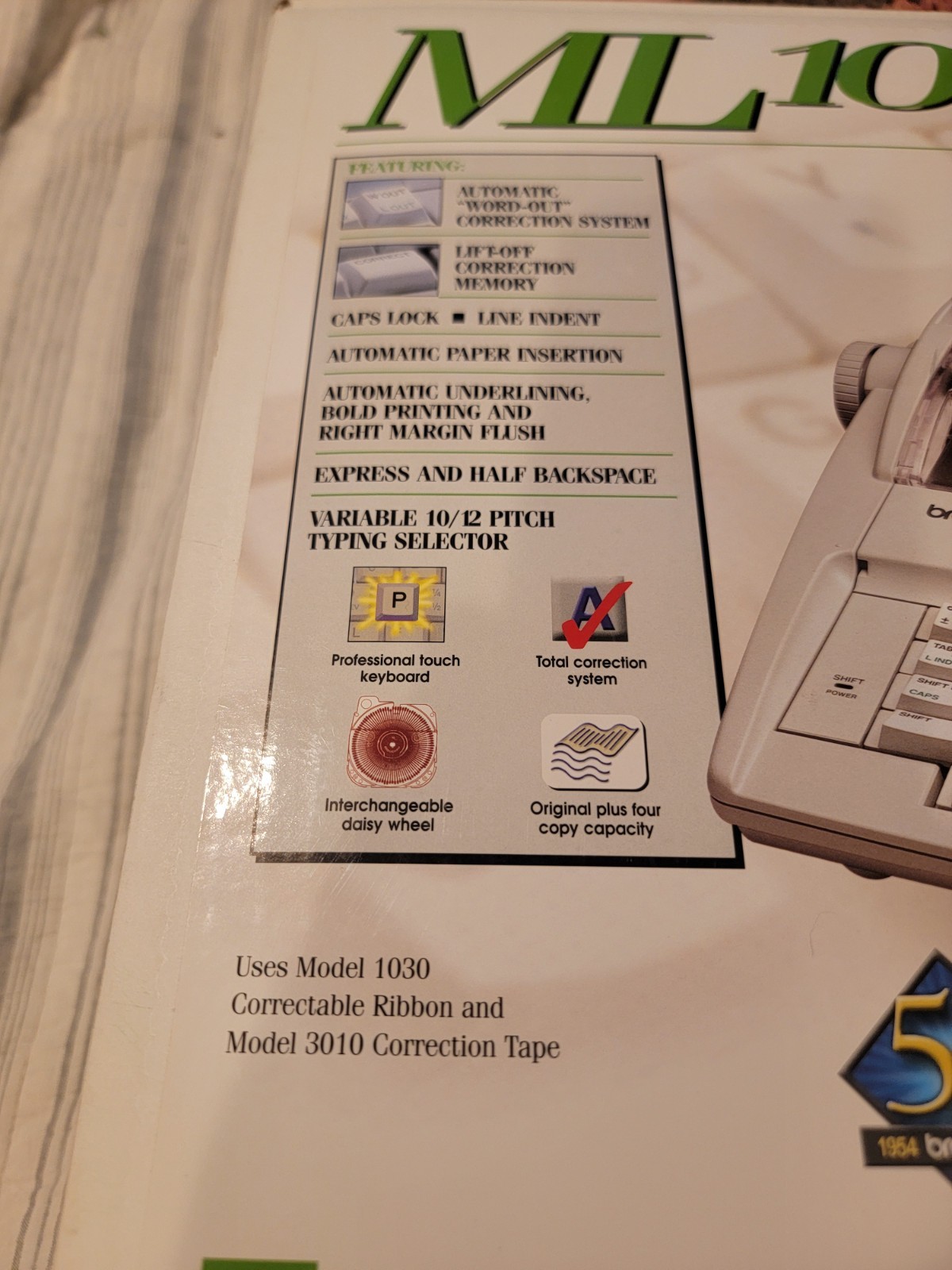 Brother ML100 Daisy Wheel Electronic Typewriter Discontinued New In Box