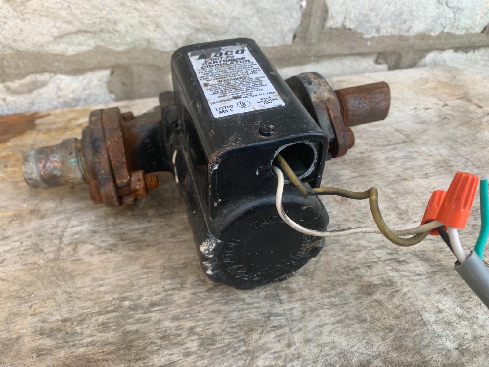 Taco 007-F5 Cartridge Circulator Pump 1/25 Hp .71 Amp 3250 Rpm WROKS USA Made