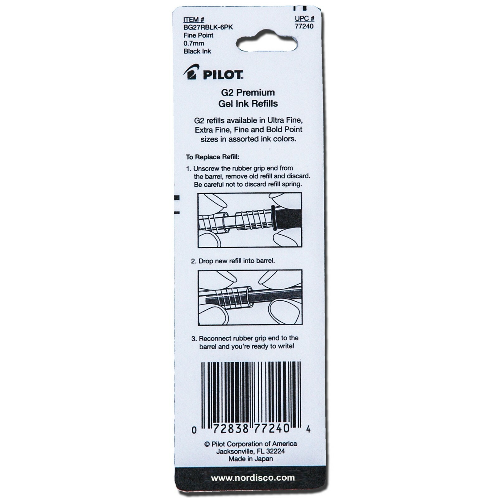 Pilot B2P 07 Recycled Pens & Refills, Bottle 2 Pen, Black Gel Ink, 0.7mm Fine