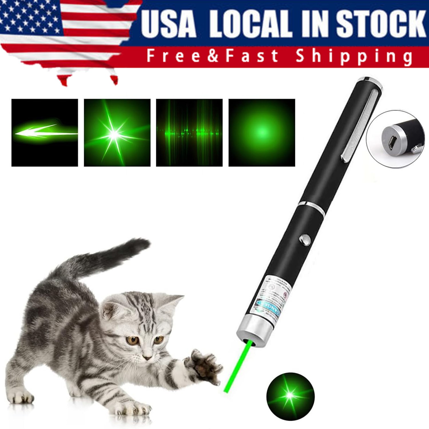 900Miles Lazer Green Battery-powered laser pointer Astronomy Visible Beam Light