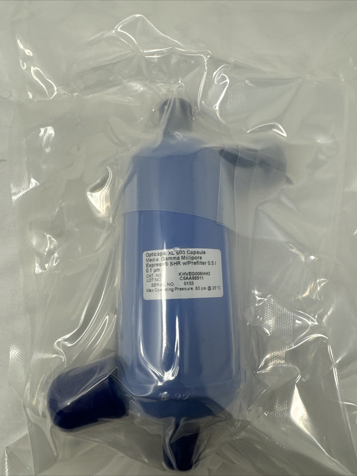 Millipore Opticap XL 600 Capsule Gamma SHR KHVEG006HH3 0.5/0.1 UM Lab Supply New