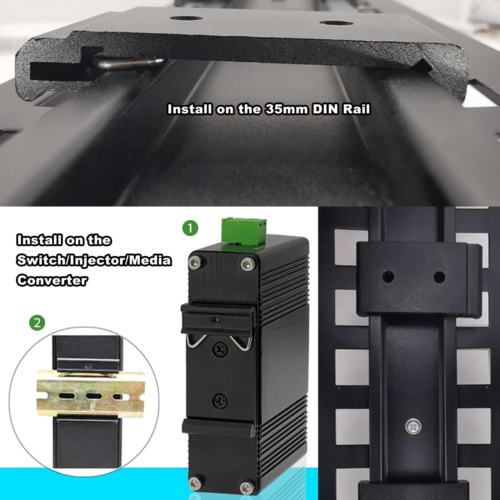 Din Rail Mount Clip, 1.65″ Width DIN Rail Mounting Clip Snap in Universal Mou…