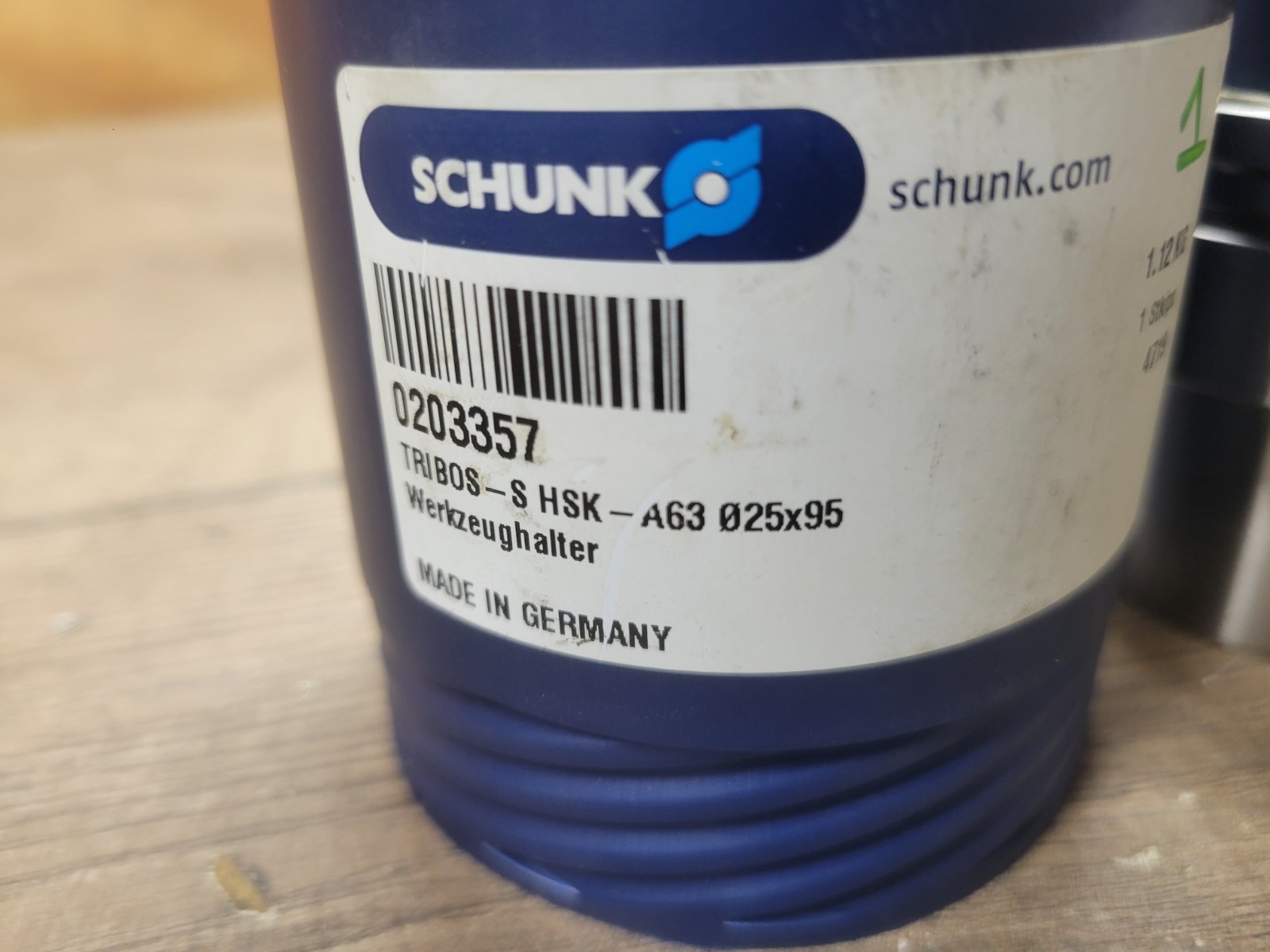 NEW SCHUNK TRIBOS TOOL HOLDER 25 X 95 MM HYDRAULIC TOOL HOLDER – HSK 63A SHANK