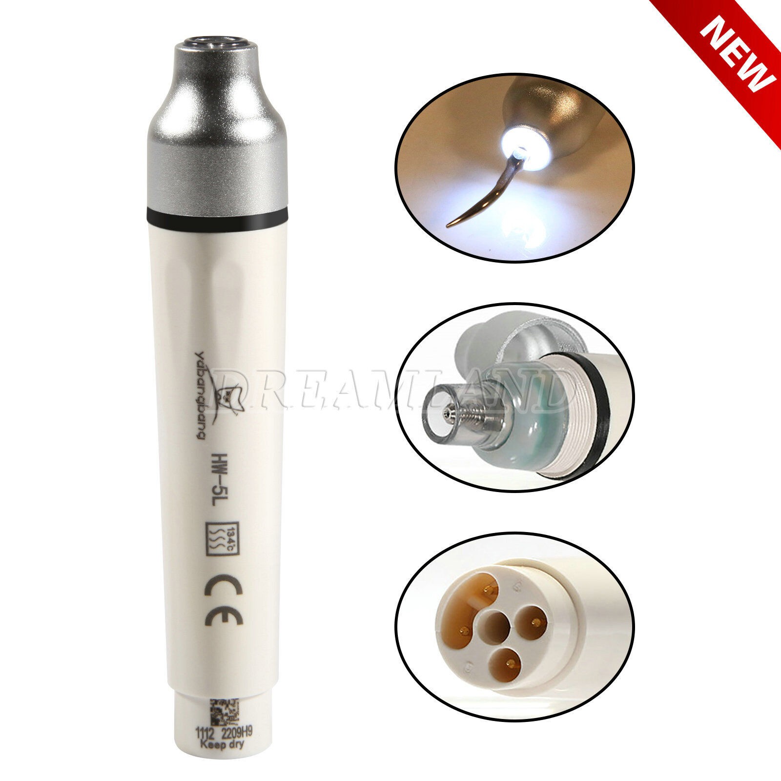 Ultrasonic Piezo Scaler Handpiece HW-3H HW-5L LED Fit EMS DTE SATELEC Woodpecker