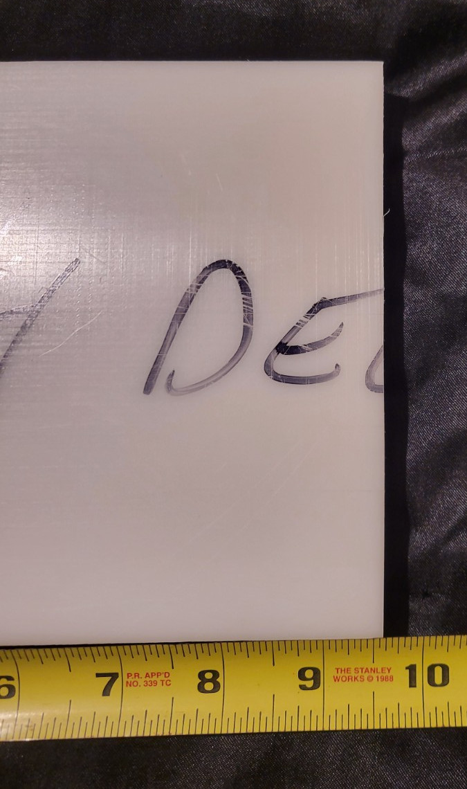 Delrin 3/4 x 6 x 9 1/2″ Sheet (.750 x 6.000 x 9.500) INV#X-123