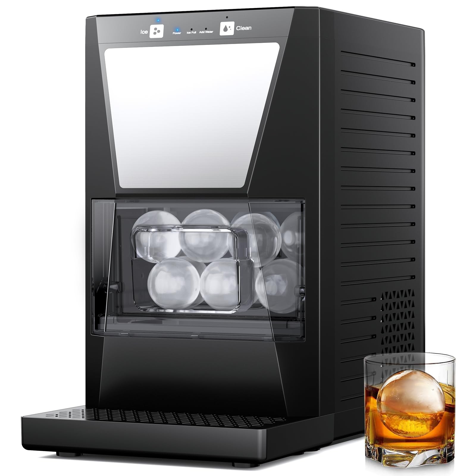 Sphere Ice Maker, 2″ Crystal Clear Ball Maker Whiskey & Bourbon, 72Pcs/Day