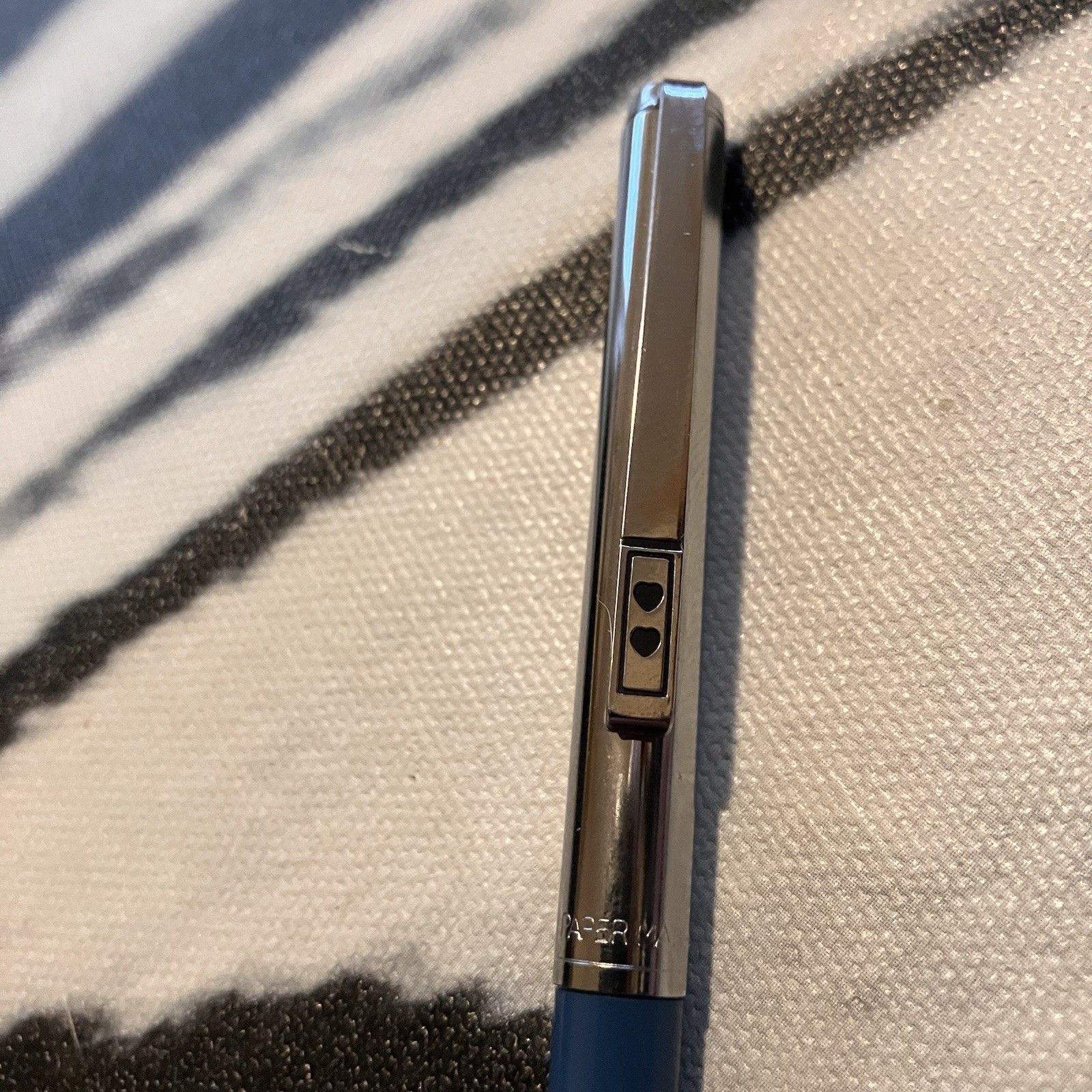 Vintage Paper Mate Double Heart Mechanical Pencil Blue Silver Twist