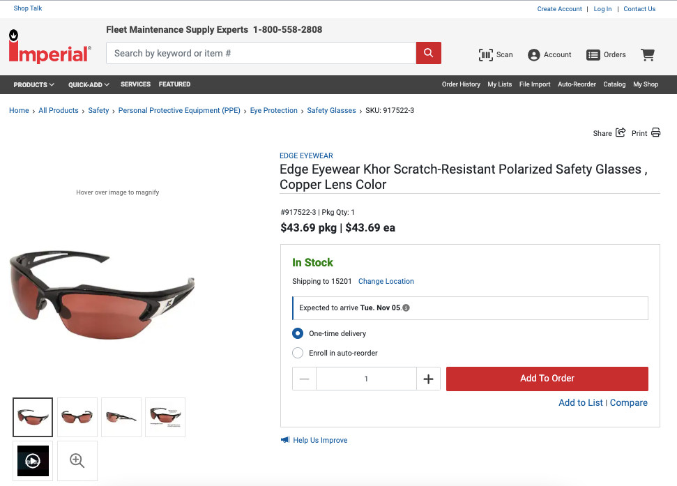 Edge Eyewear – Polarized Scratch-Resistant Safety Glasses