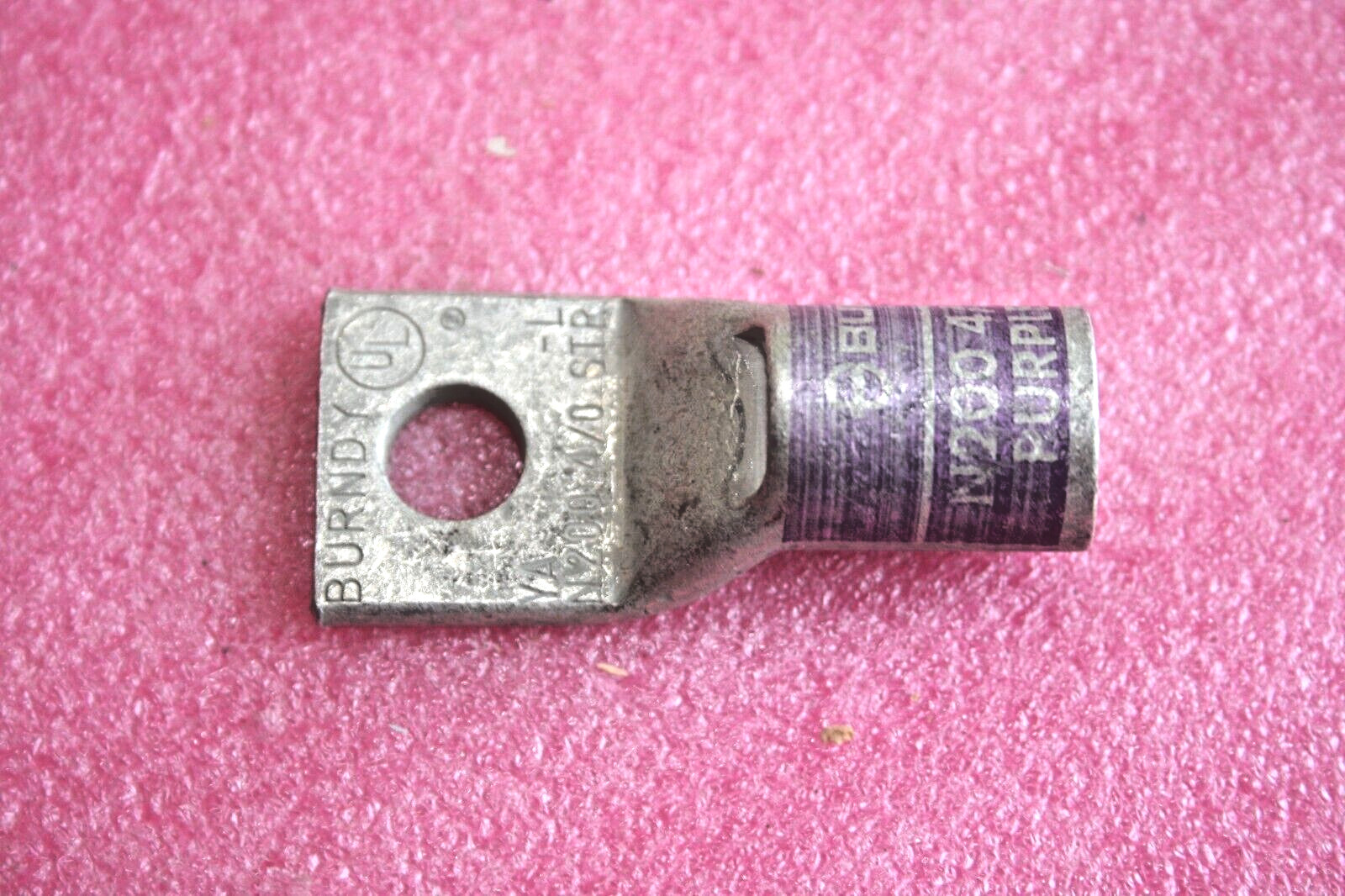 BURNDY YA-L N200 4/0 STR CU, Purple Die 15, 1 Hole Compression Terminal, 20 Pack
