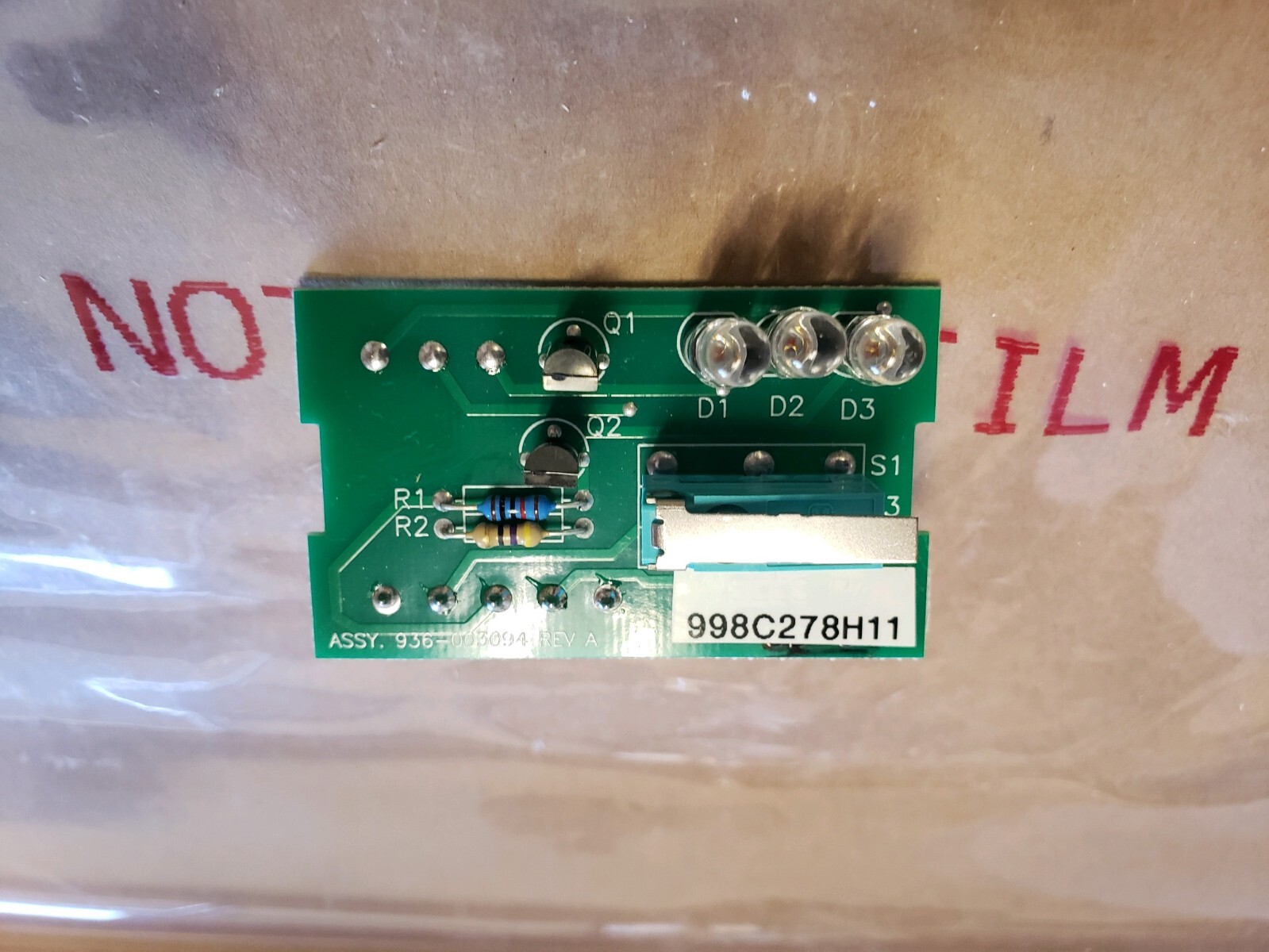 REPLACED SCHINDLER ELEVATOR BOARD # 998C278H11 / 9101793 / 7283C73G01