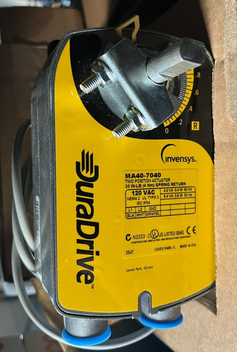 Invensys MA40-7040 Duradrive 2 Position Actuator 35 IN-LB Spring Return 120V F29