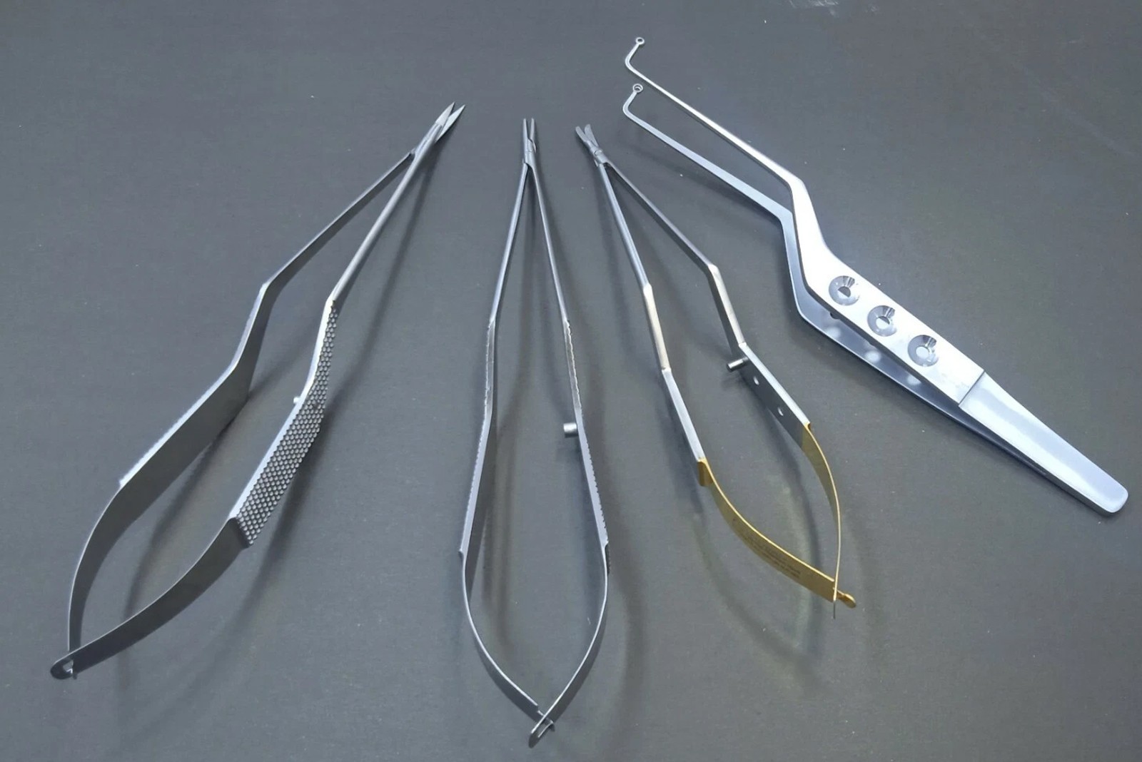 Kamiyama, Yasargil Scissor, Needle Holder, 90° Tumor Holding Forcep Bayonet