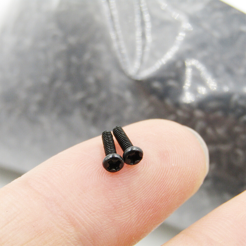 M1 M1.2 M1.4 M1.6 M1.7 M2 Black Steel Phillips Pan Head Small Micro Screws Bolts