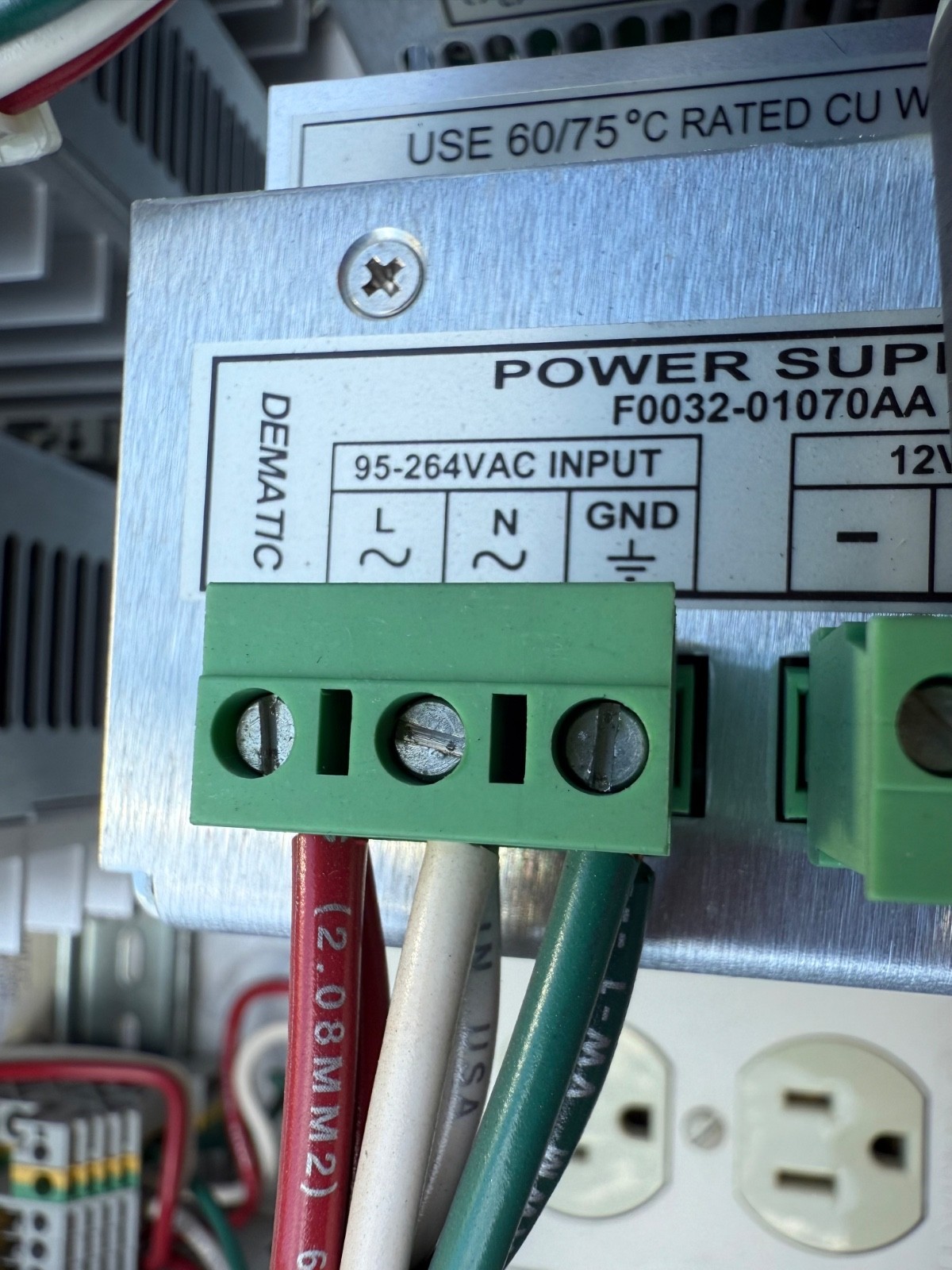 DEMATIC CLASS II SWITCHING POWER SUPPLY F0032-01070AA (Tote 78)