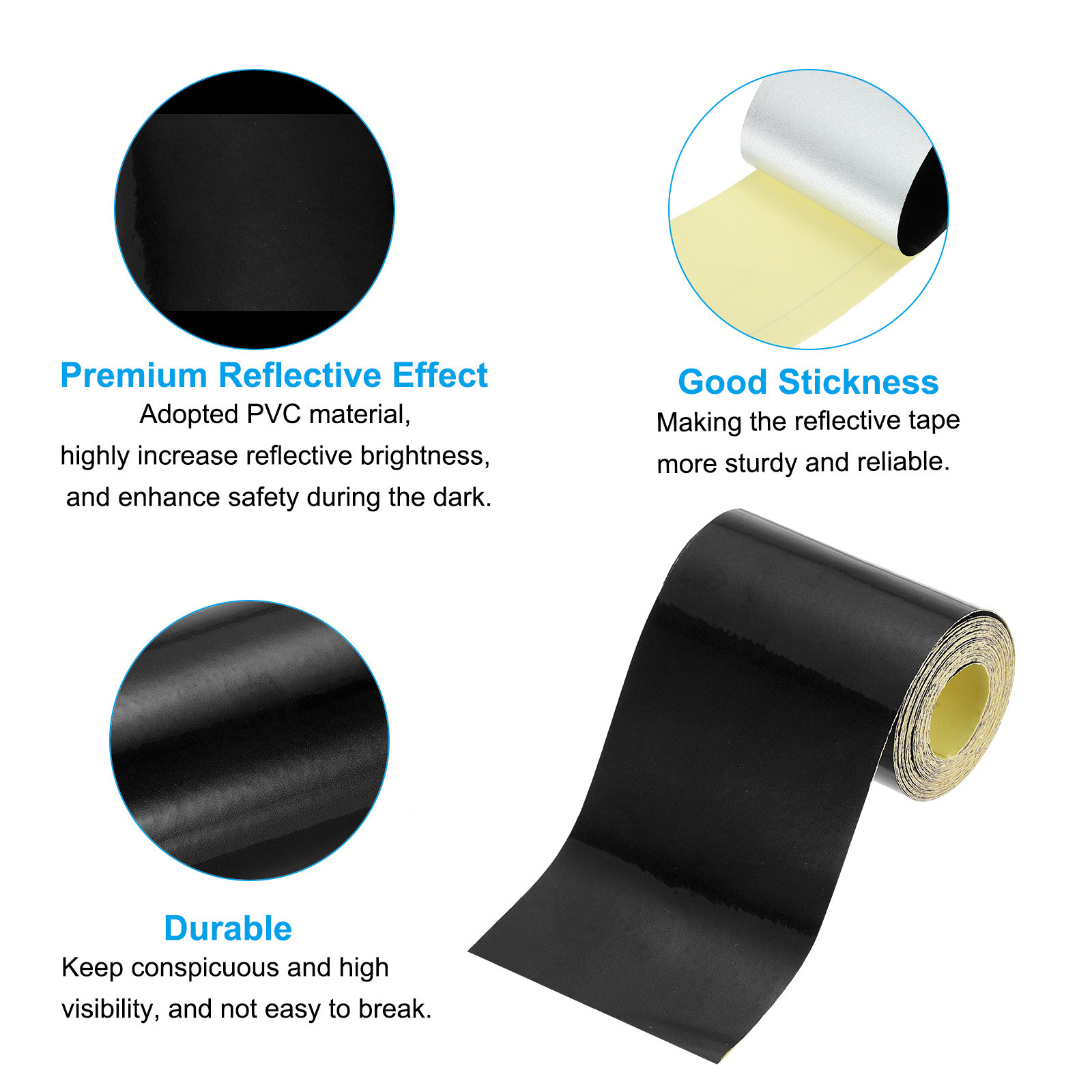 2″ x 10 FT Reflective Tape High Waterproof Outdoor Safety Warning Tape Black