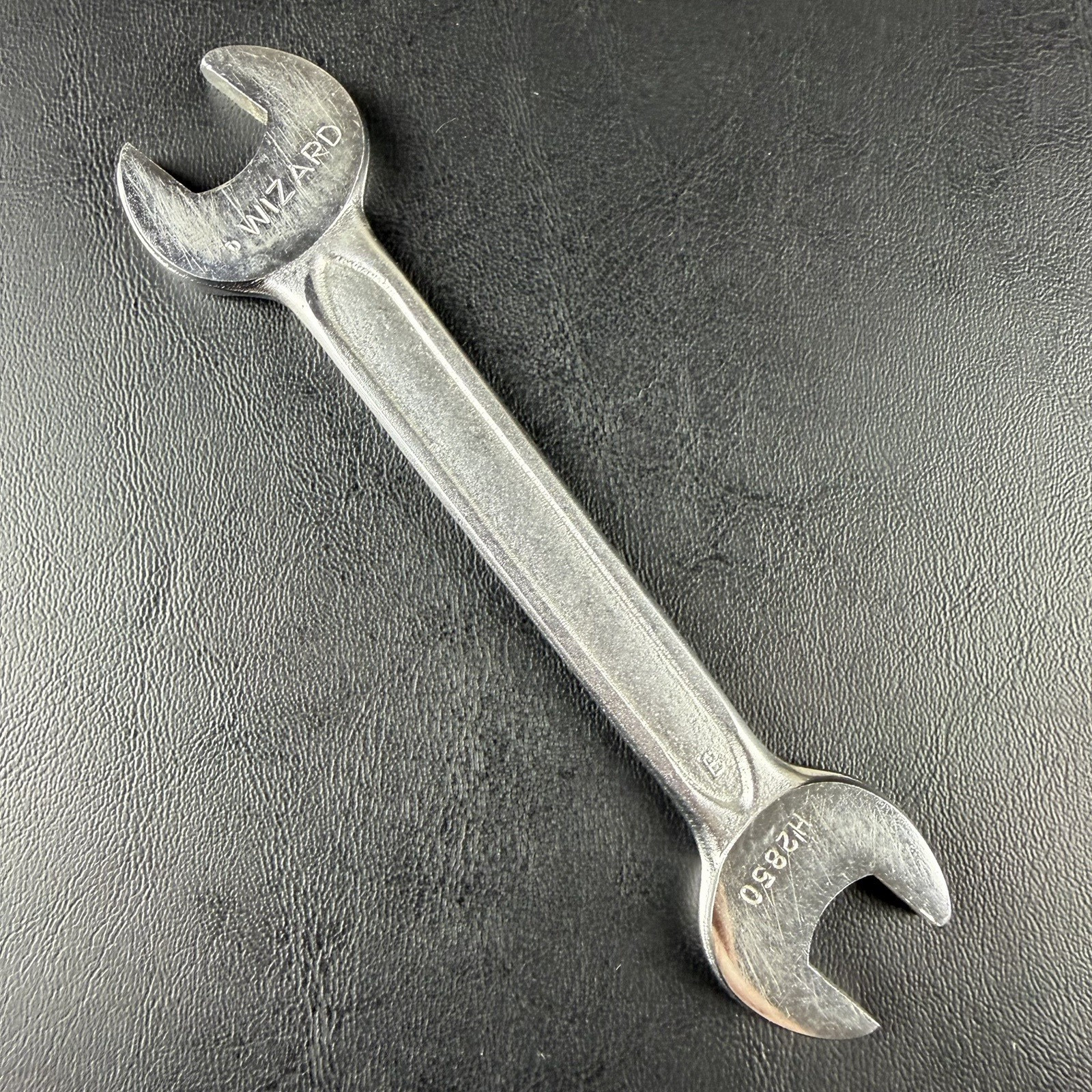 Wizard H2850 12mm x 13mm Open End Wrench Forged USA Vintage Mechanic Tool