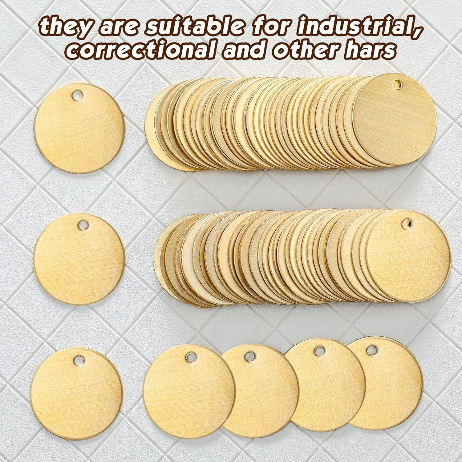 50 Pcs Round Brass Tags 1-1/4 Inch Diameter Gold Blank Metal Stamping Key
