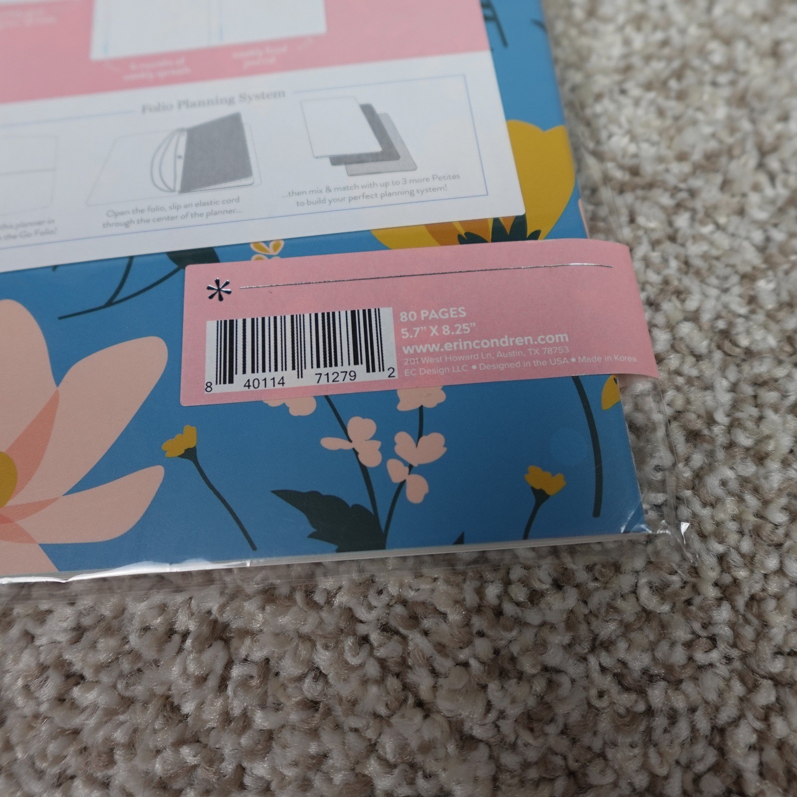Erin Condren PetitePlanner Wellness Log Blue Floral You Have What It Takes New