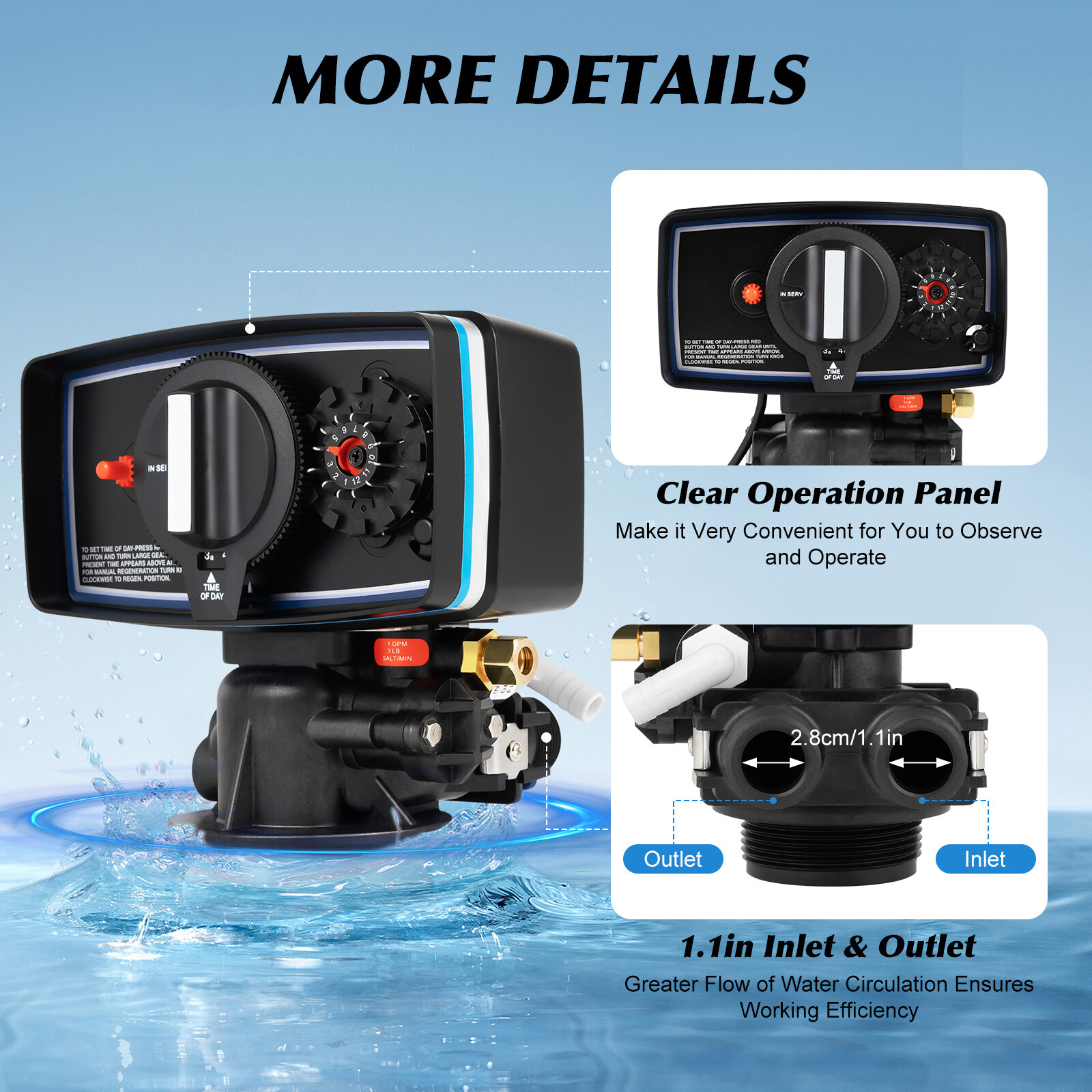 Automatic Fleck 5600 12 Day Control Timer Valve For Water Filter Softener Resin