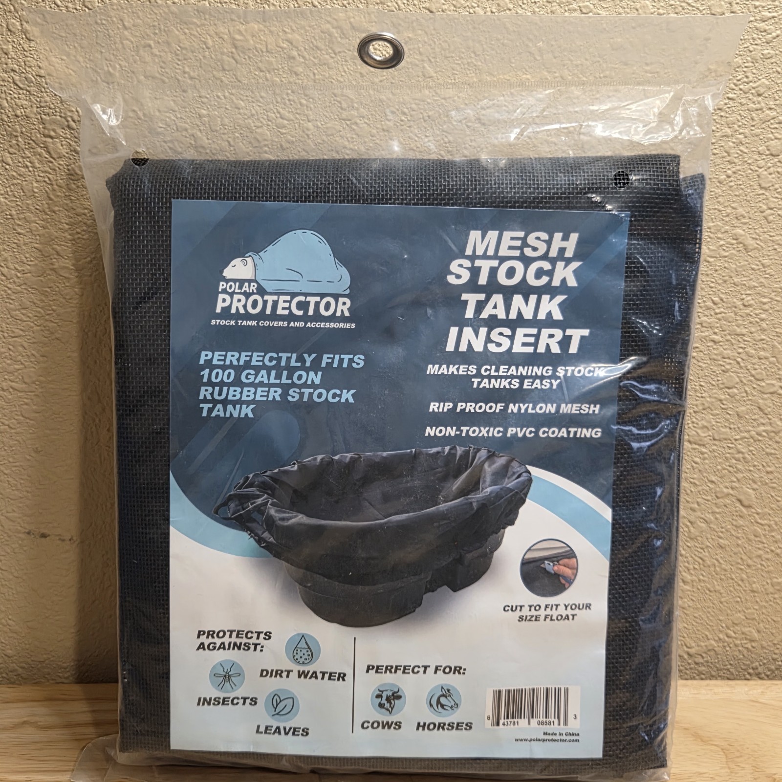 100 Gallon Mesh Insert Oval Stock Tank Cover Waterproof Rip Proof Tough