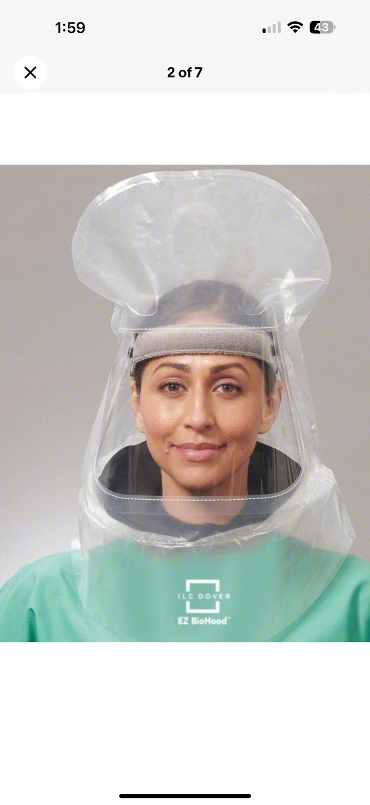 ILC Dover Sentinel XL EZ BioHood EZ-03 Full Face Mask Respirator