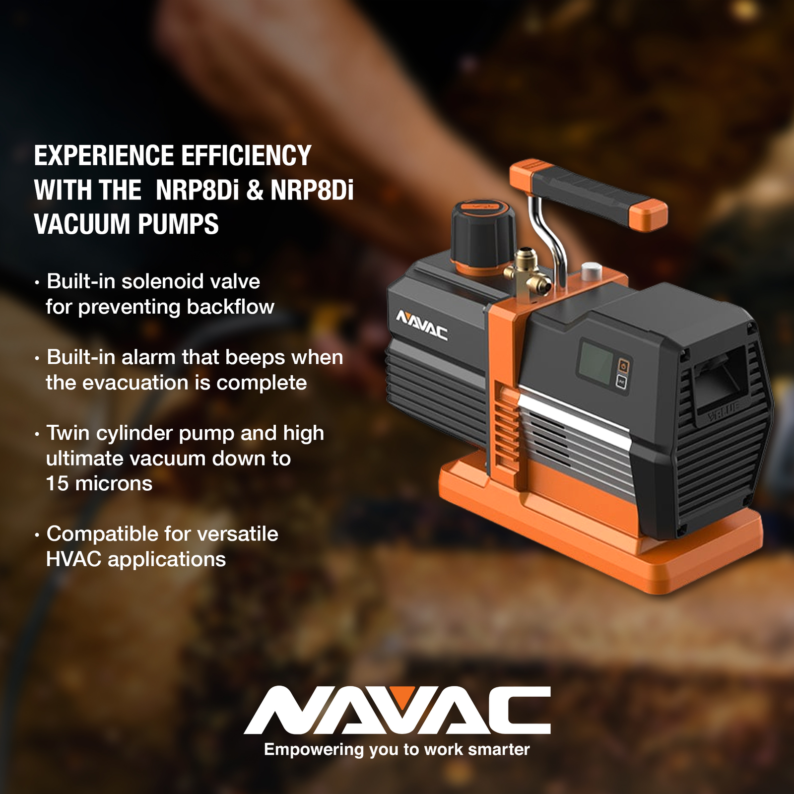 NAVAC NRP8Di Smart Vacuum Pump Vacuum Pump for The Evacuation of HVAC Equipment