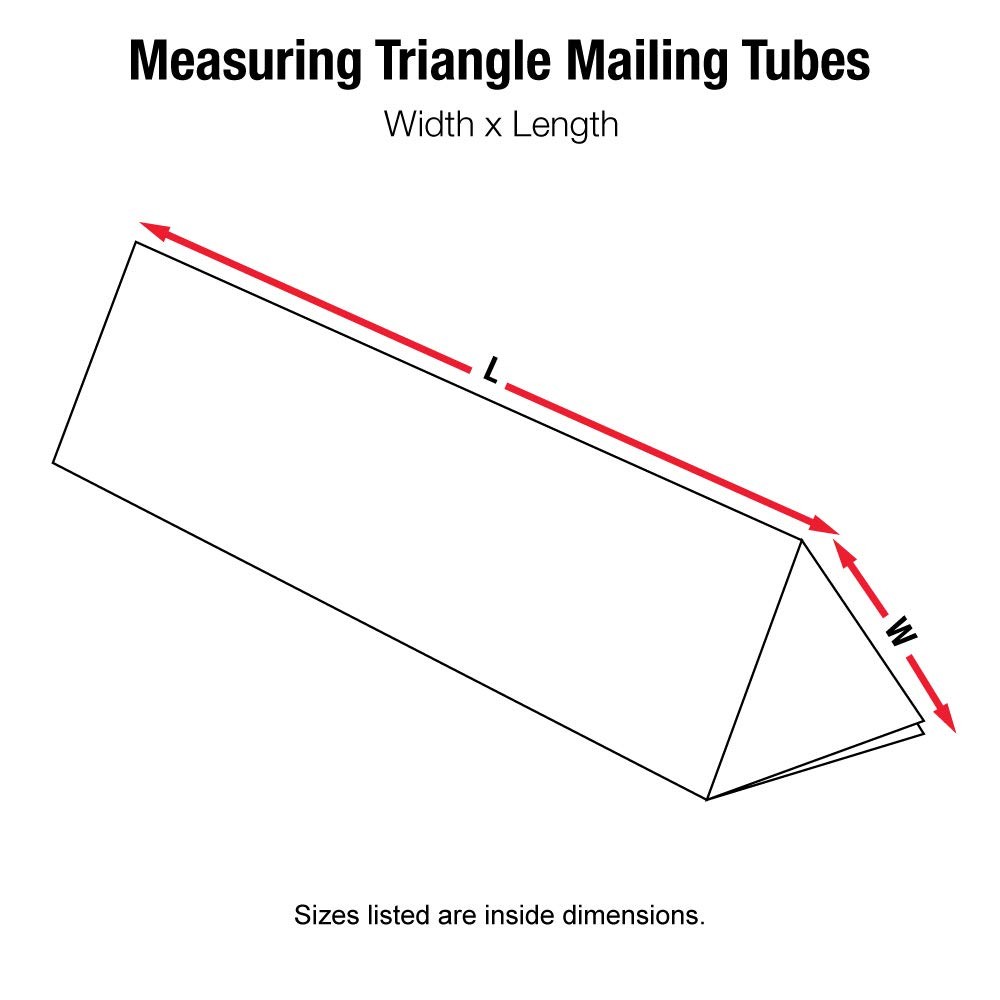 Box USA Triangle Mailing Tubes, 3″ x 36 1/4″, 50 Each One Size, Oyster White