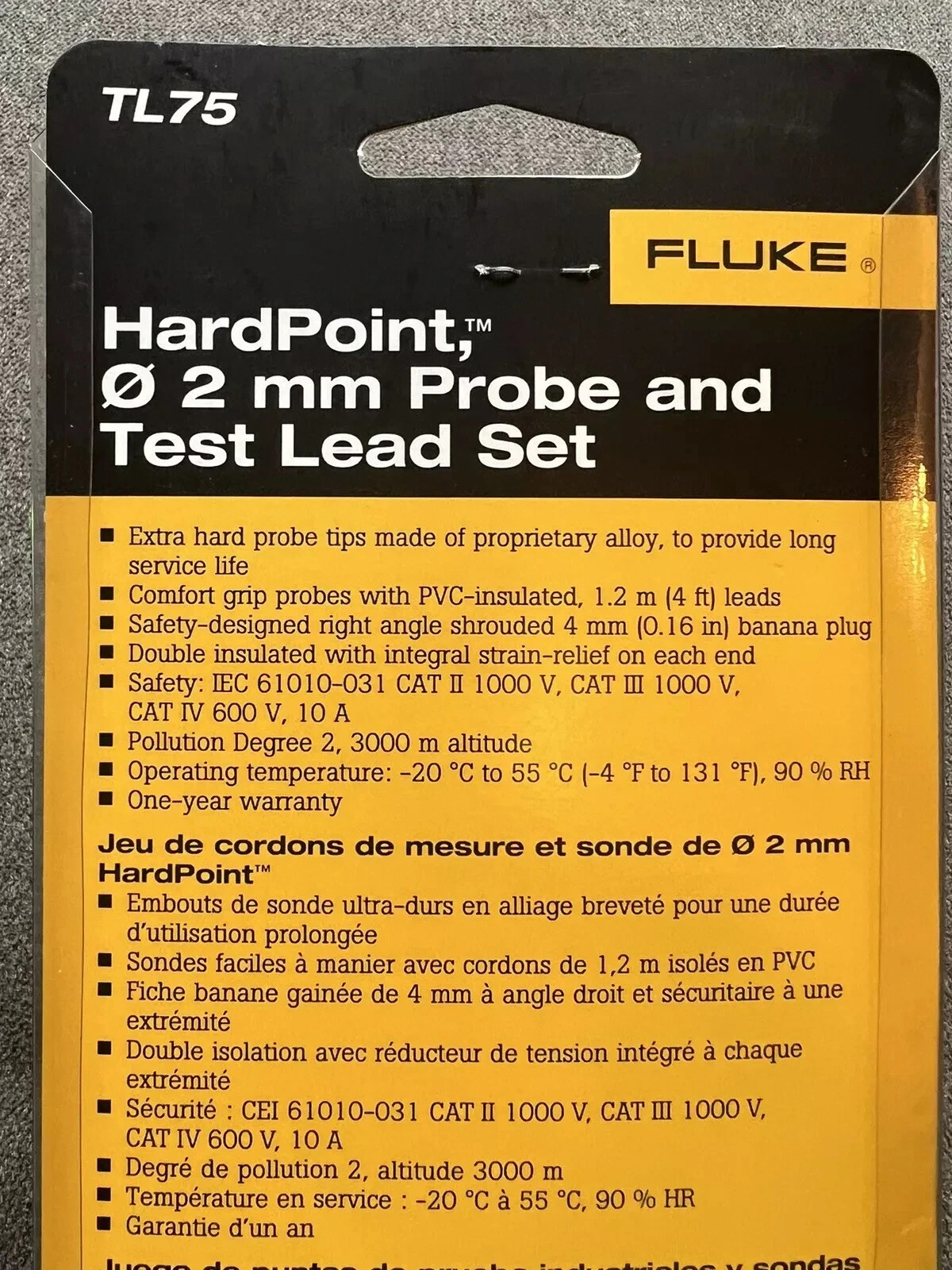 5X Genuine Fluke TL75 Hard Point 2mm Probe & Test Lead Set Don’t Be Fooled🇺🇸