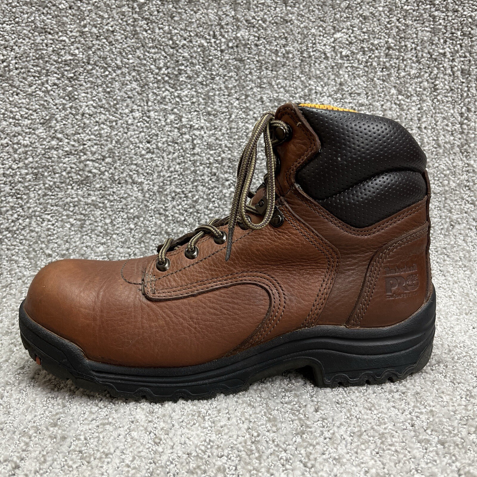 Timberland Pro358 Boots WOMEN Size 10 Brown Leather Lace Up Safety Toe Work Boot