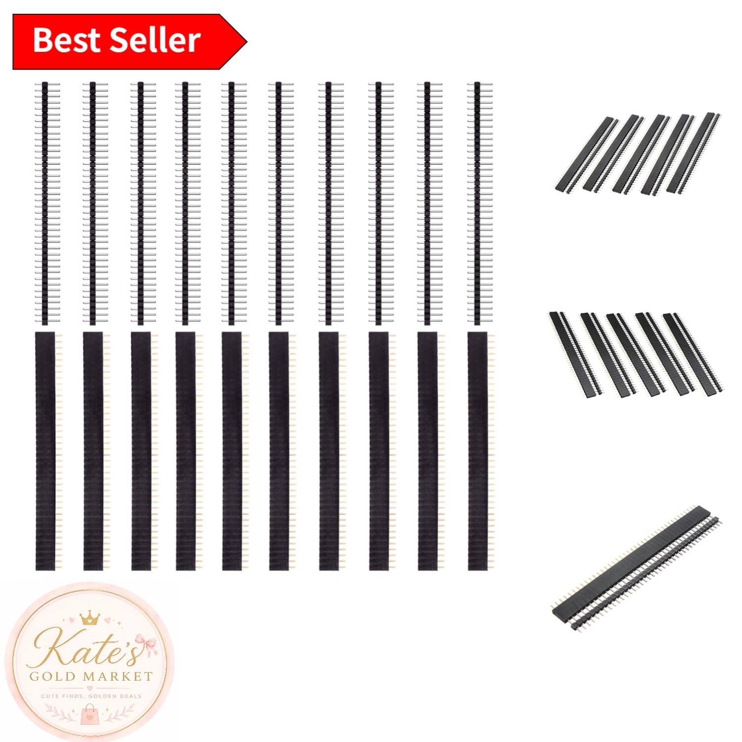 10 Pair 40 Way Male & Female Header Socket PCB Connectors – Ideal for Arduino