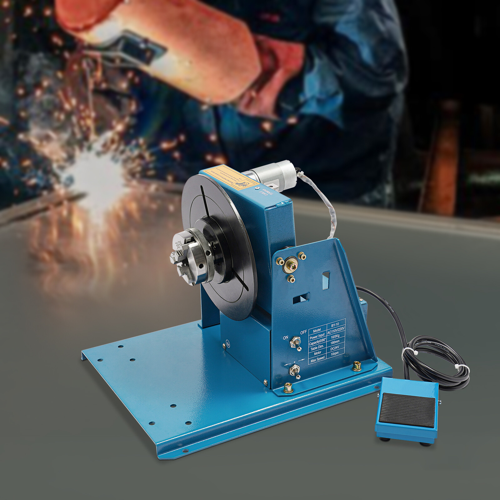 Small Workpieces Rotary Welding Positioner Turntable Table Blue 10W DC24V AC110V