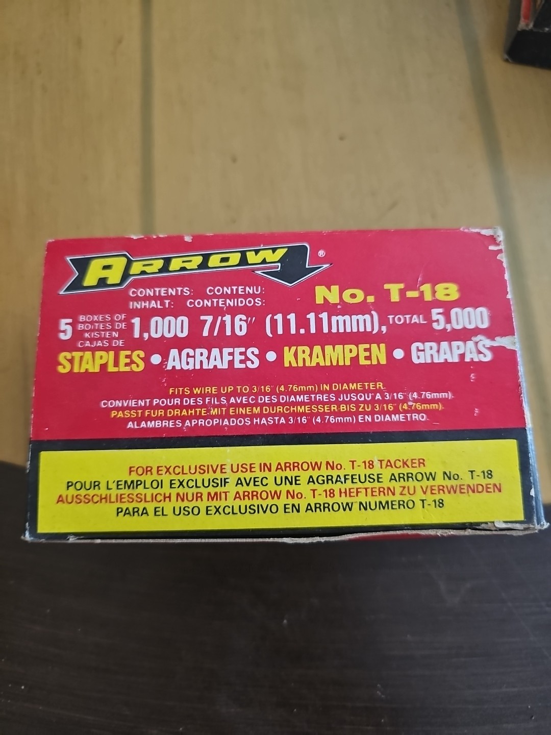 Arrow T18 Staples 5000 7/16 Round Crown