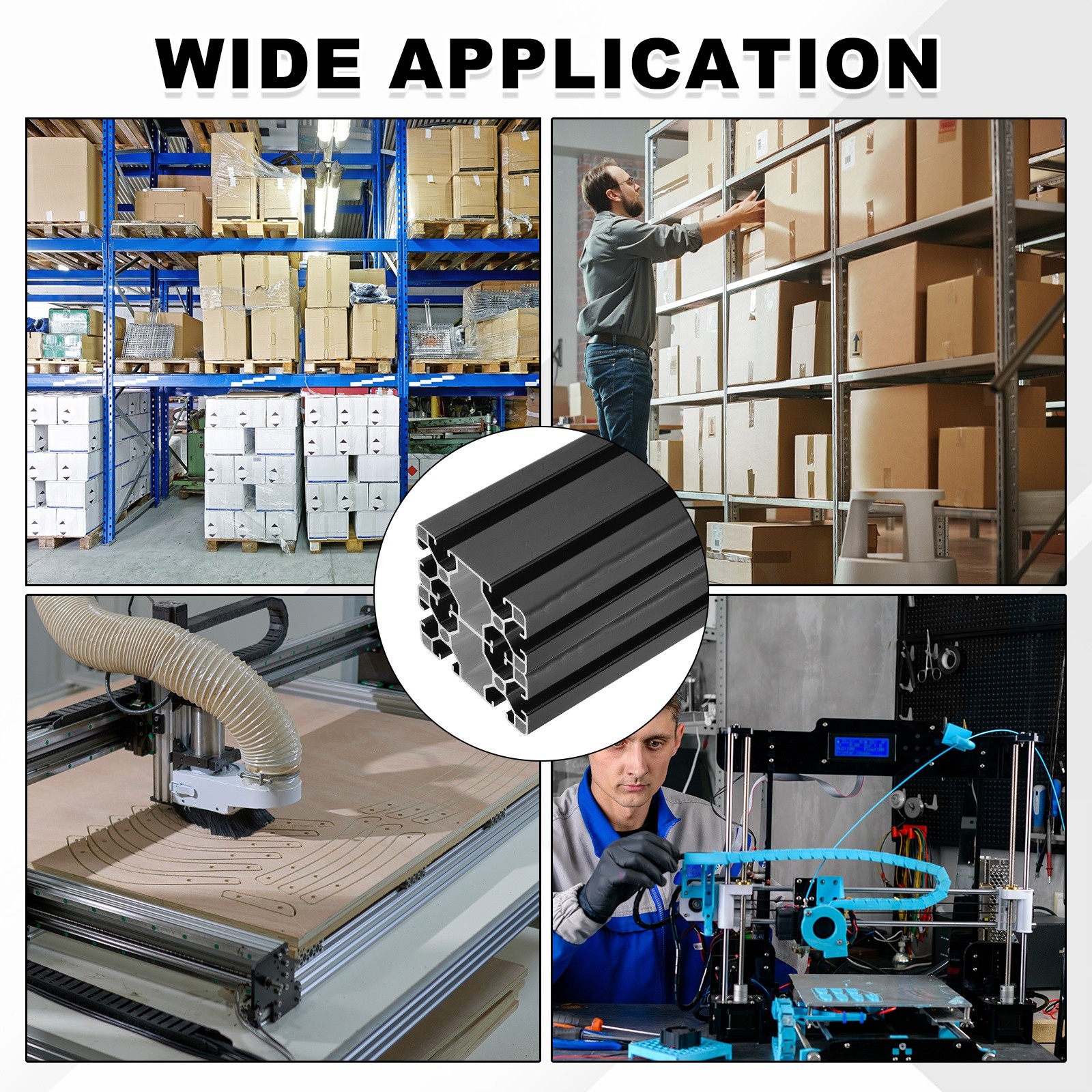 2 Pcs 200mm 4080 Aluminum Extrusion Profile INDUSTRIAL Anodized Linear Rail