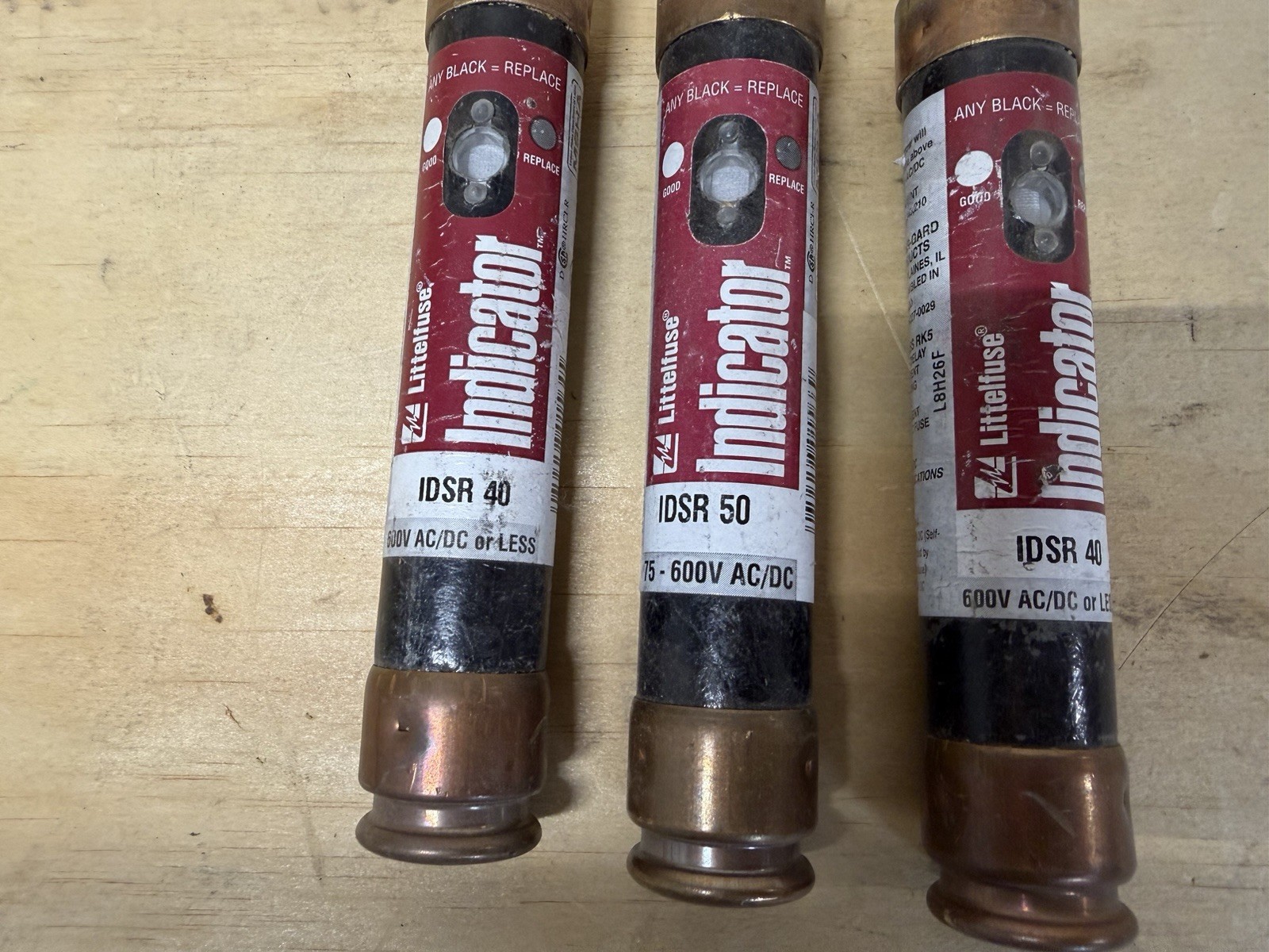 New Lot of 3 Littelfuse IDSR-40 Time Delay Dual Element Fuse 40A 600V Class RK5