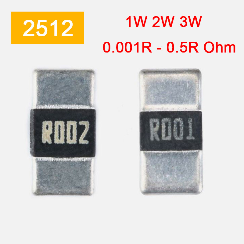 2512 SMD Resistors 1W/2W/3W Chip Resistance Tolerance ±5% Range of 0.001 ~ 0.33Ω