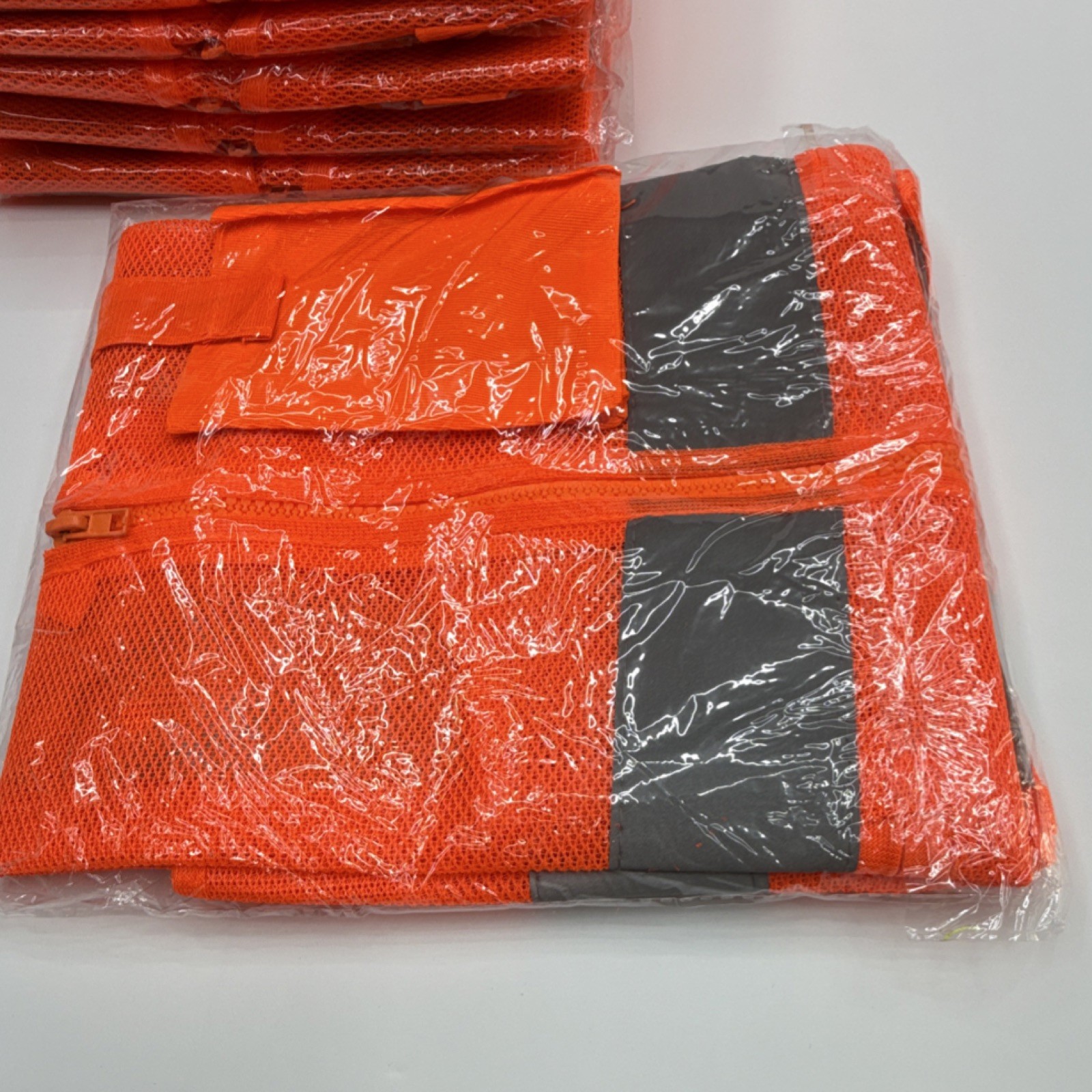Lot of 7 Xl Hi-Visibility Orange Industrial Silver Reflective Stripes