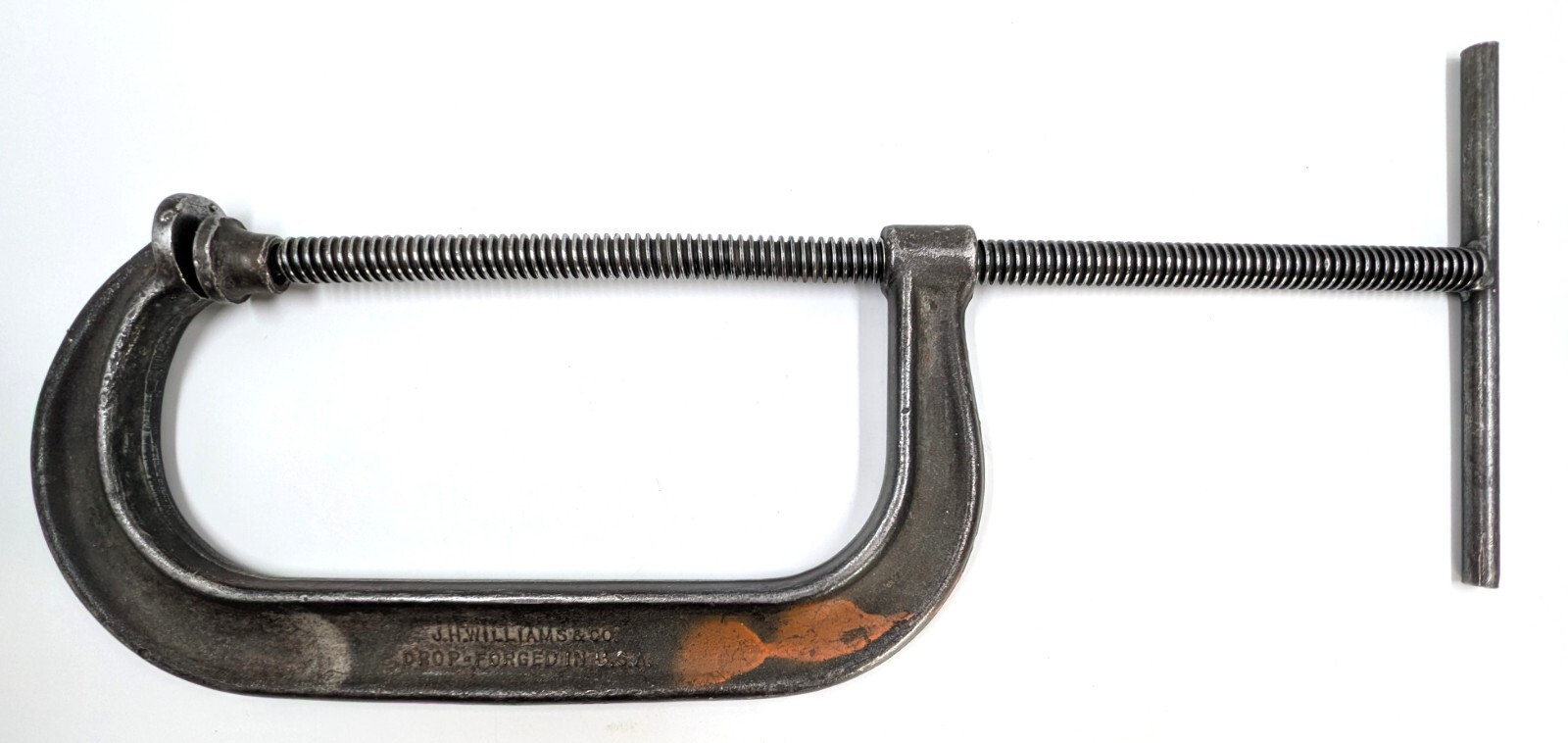 Vintage J.H. Williams CC-410 Deep Throat C-Clamp, 10” Capacity, Good Cond.