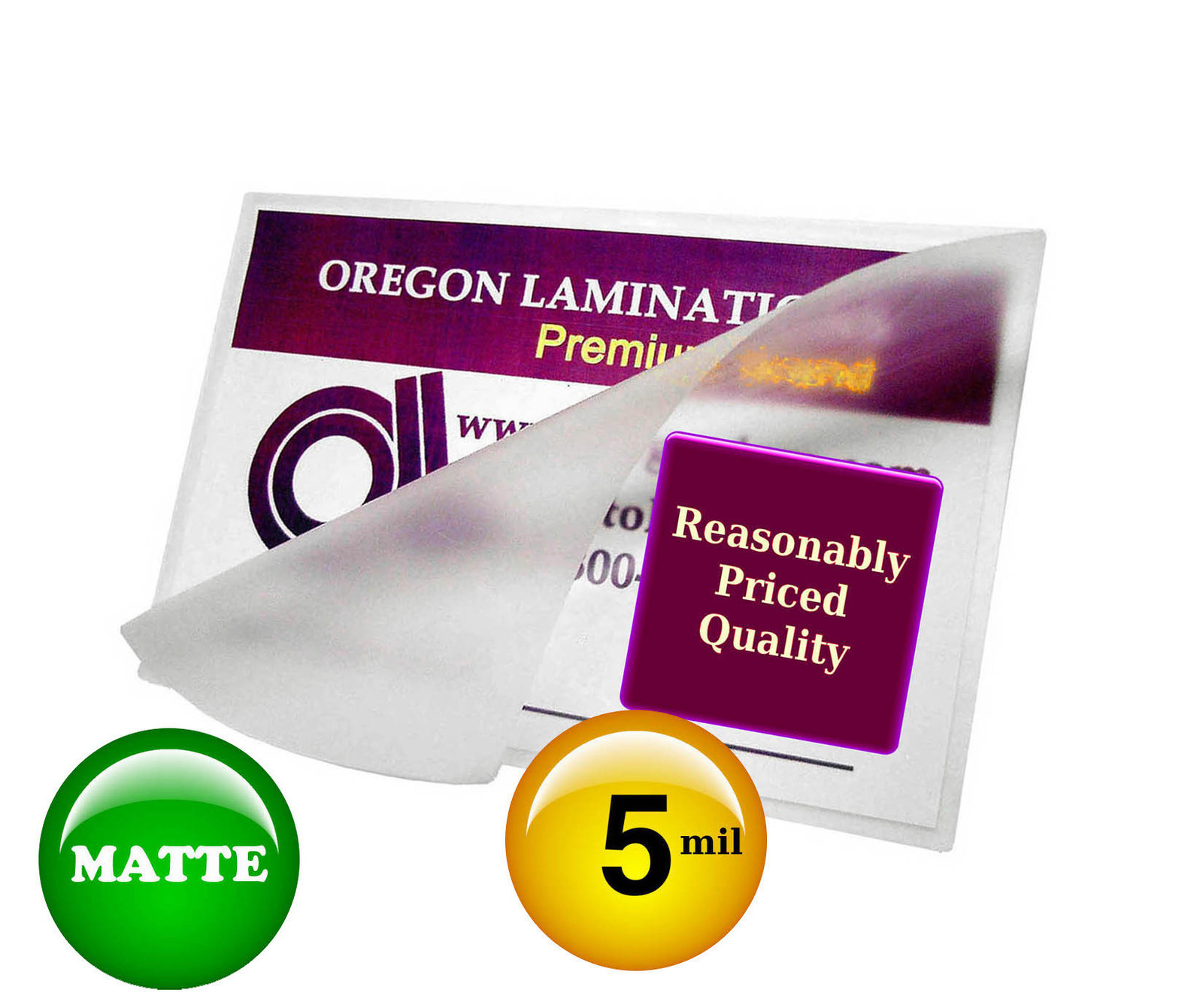 5 Mil MATTE 2-3/8 x 3-5/8 Drivers License size Hot Laminating Pouches (50/pack)