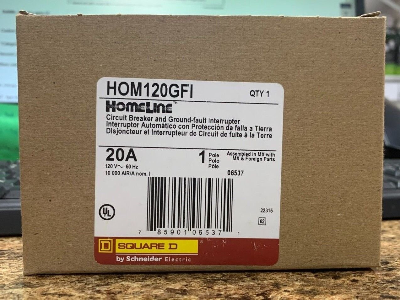 New Circuit Breaker Square D Homeline HOM120GFI HOM120GFIC 20 Amp 1 Pole