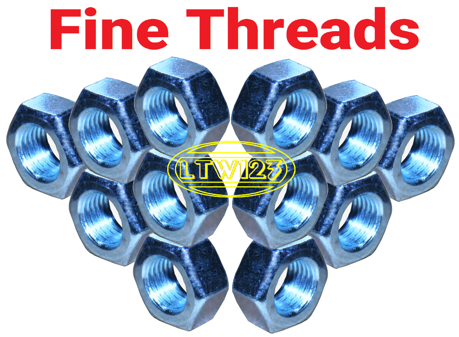 (4 Pieces) M12-1.5 Metric FINE Thread Hex Nut Steel Din 934
