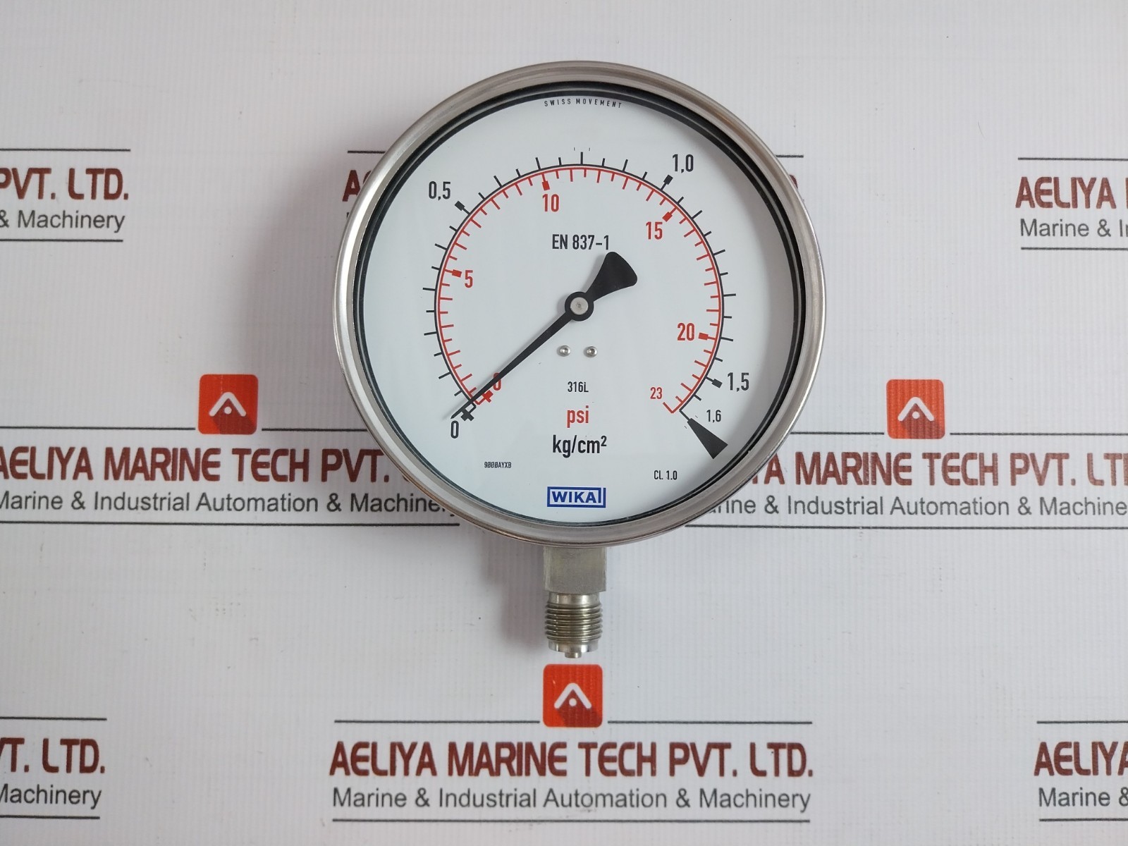 WIKA EN 837-1 Pressure Gauge 0-23PSI 1.6KG/CM2