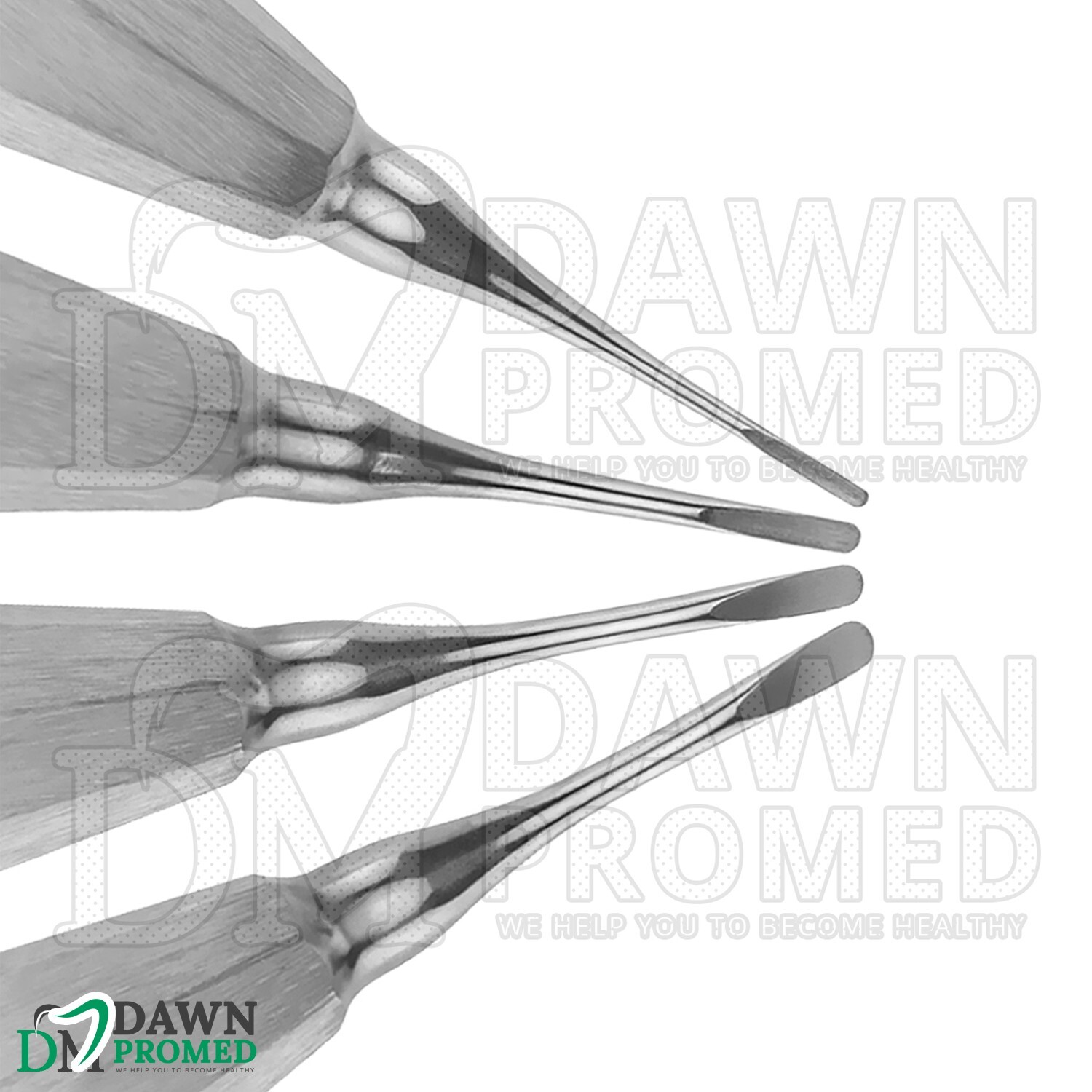 4 Pcs Straight Luxating Elevators Set Oral Dental Instruments German Grade