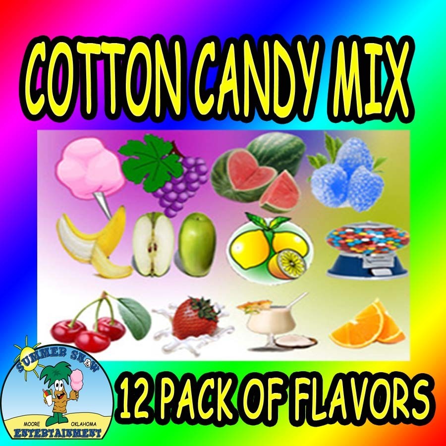 25 pack COTTON CANDY mix w/ SUGAR FLAVORING FLOSSINE FLAVORED FLOSS *Concession
