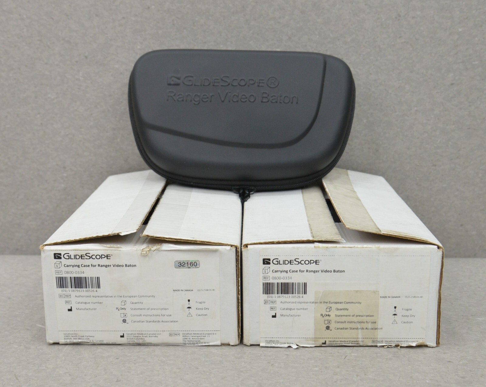 Lot of 3 Verathon GlideScope Ranger Video Baton 0800-0334 W/ Carrying Case
