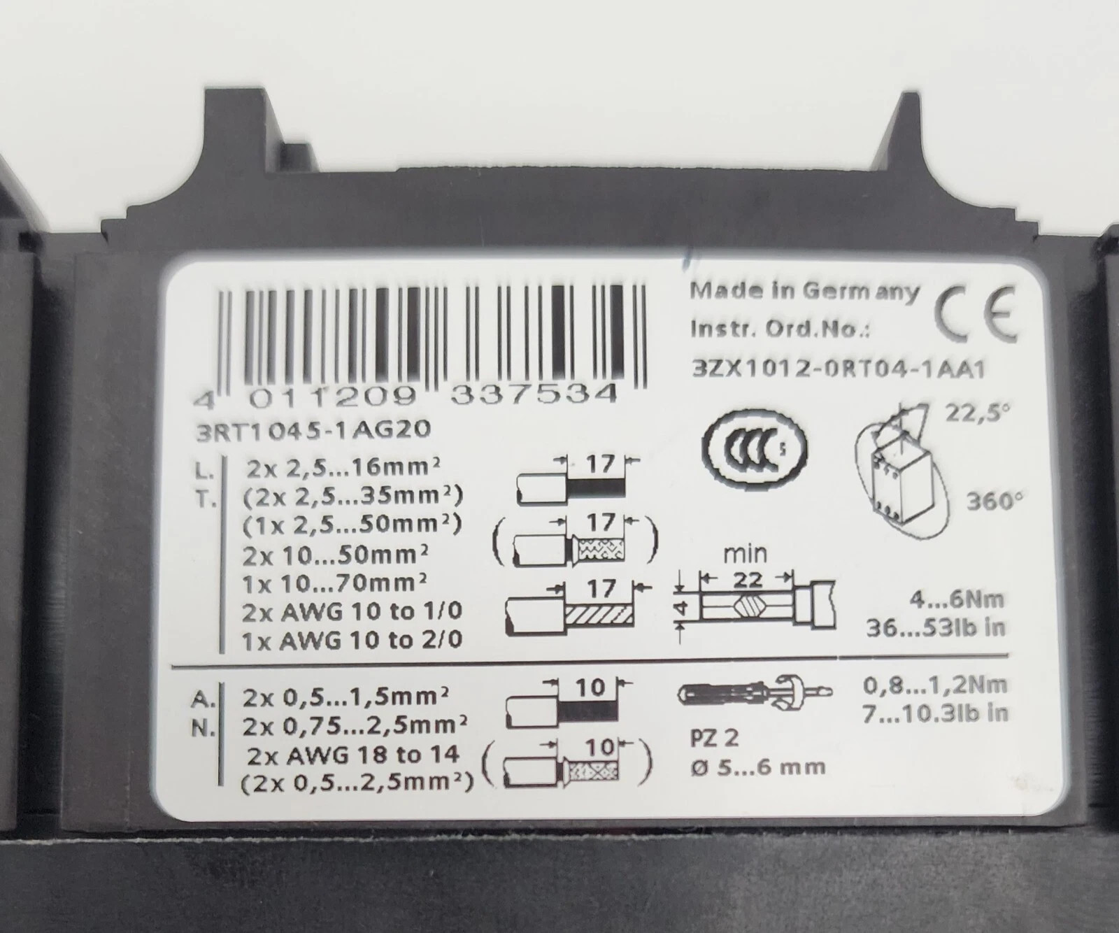 Siemens 3RT1045-1AG20 Contactor 3RT10451AG20 80 Amp *NEXT DAY AVAILABLE*
