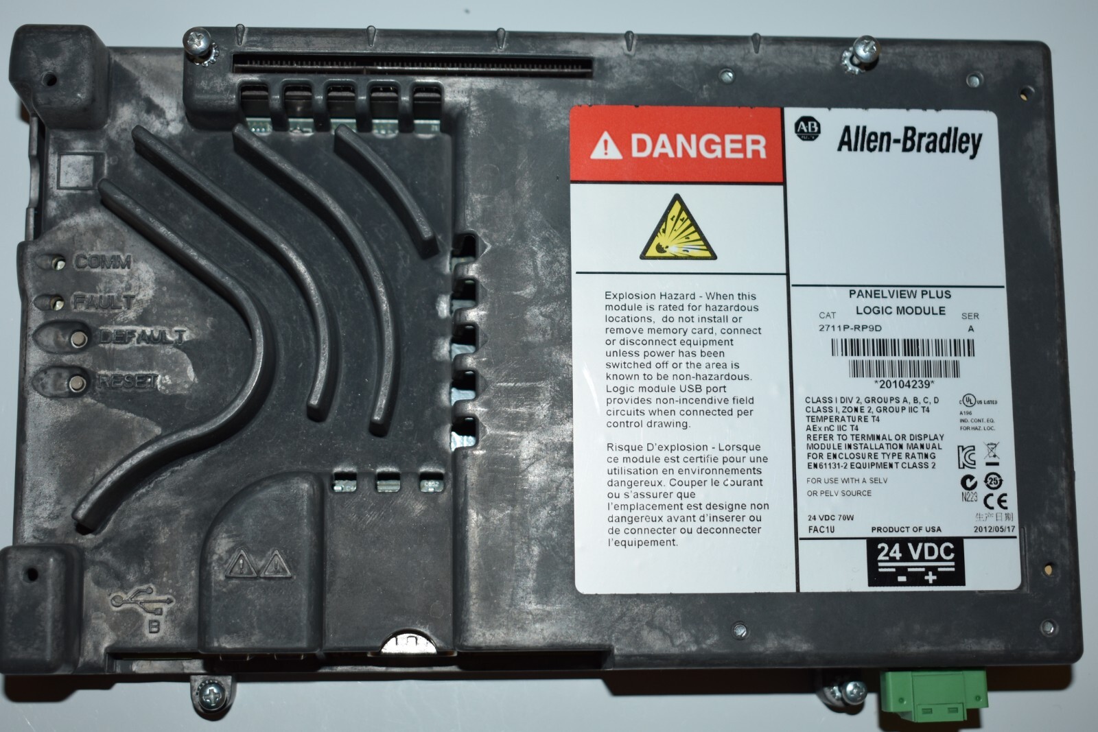 2711P-RP9D ALLEN BRADLEY PANELVIEW LOGIC MODULE SER A 2012 SURPLUS