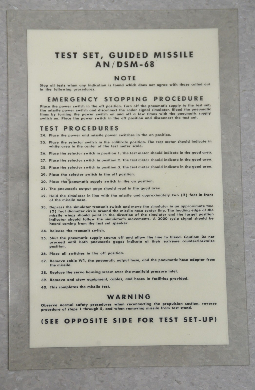 NAVEWEPS Guided Missile Test Set AN/DSM-68 63A3D100 – 1965