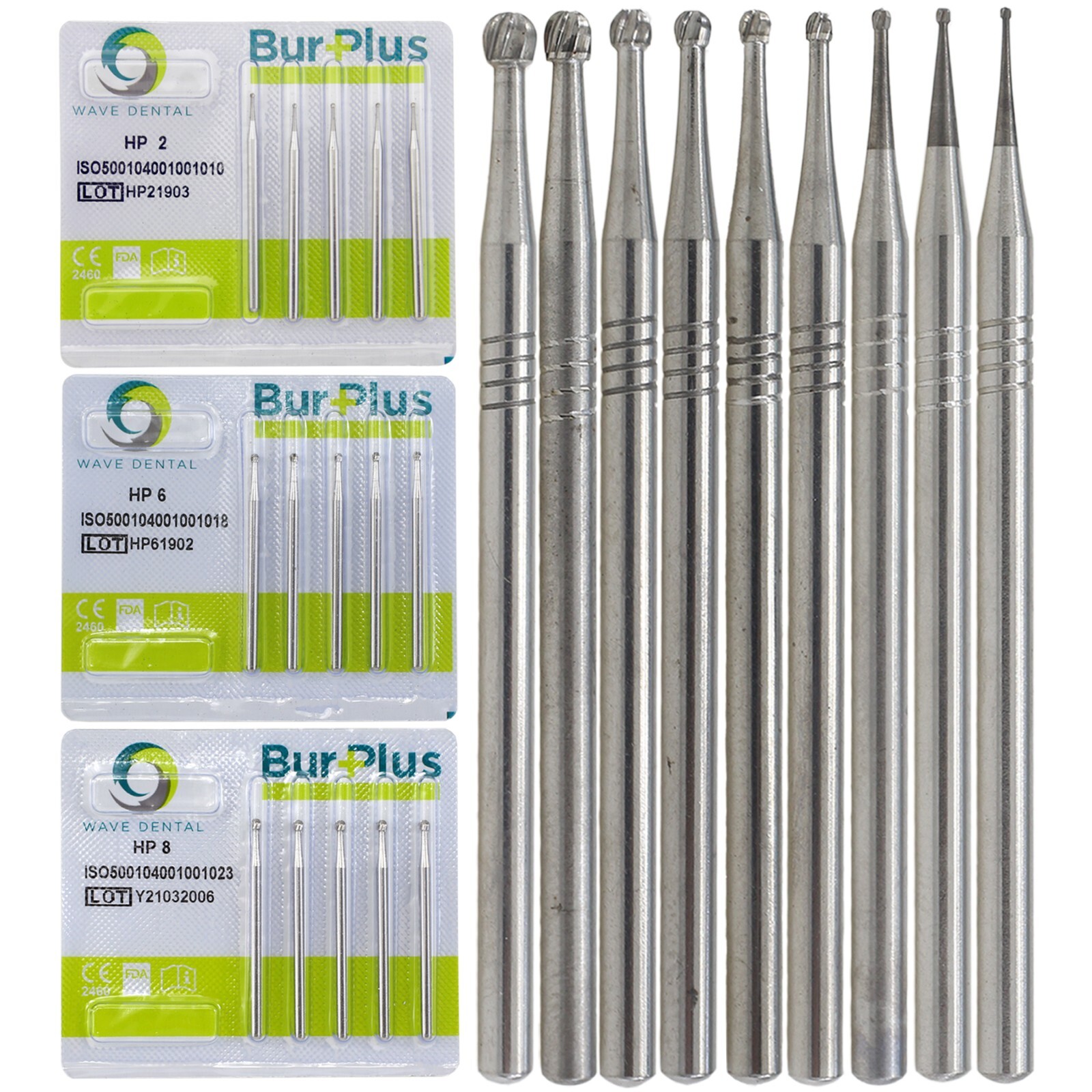 Wave Dental Carbide Burs HP 2 8 557 703L Round For Slow Speed Straight Handpiece