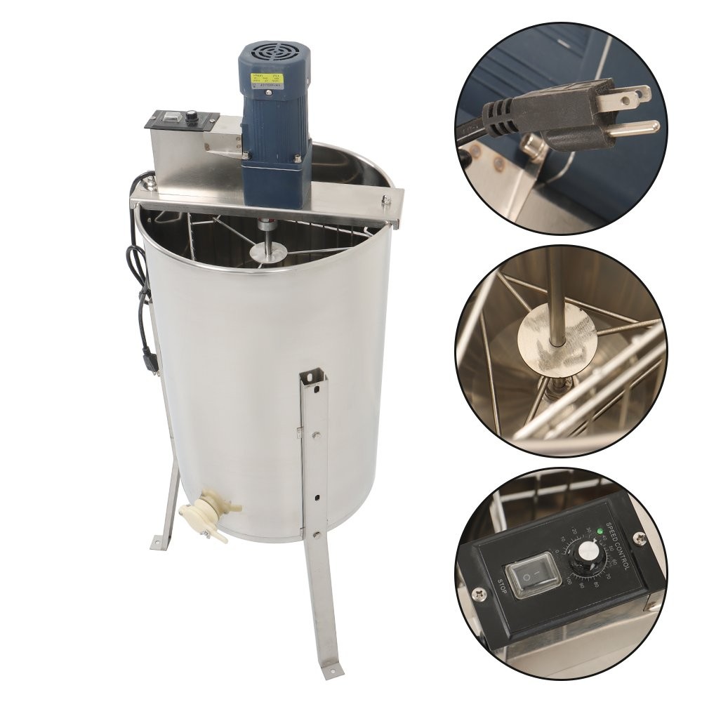 Electric Honey Extractor 3 Frames Stainless Steel Beekeeping Equipment 1300RPM
